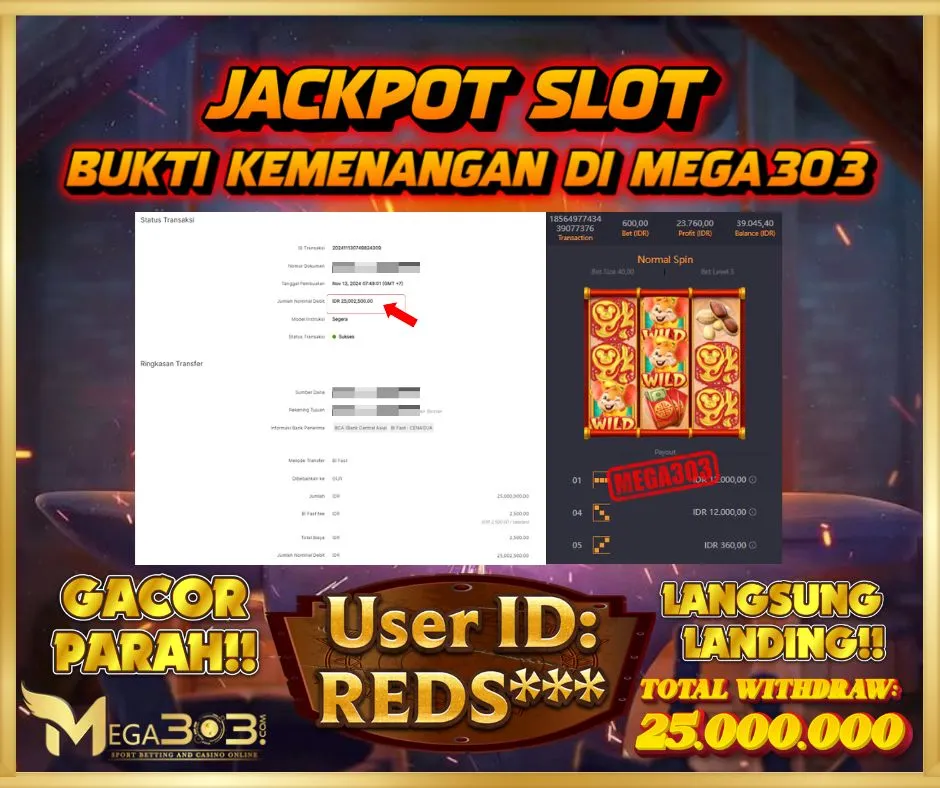 MEGA303 JACKPOT Rp 25.000.000 - LUNAS!!!