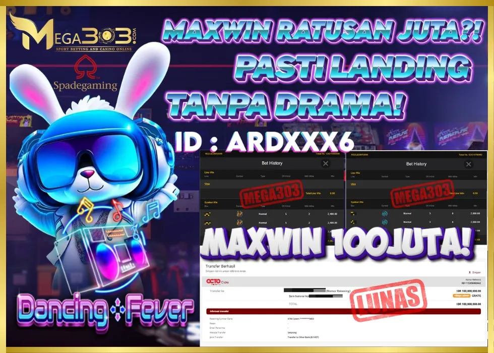 MEGA303 JACKPOT Rp 100.000.000 - LUNAS!!!