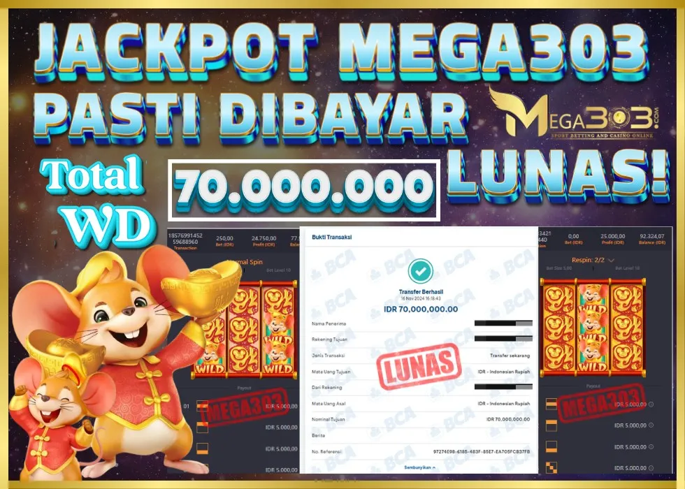 MEGA303 JACKPOT Rp 70.000.000 - LUNAS!!!