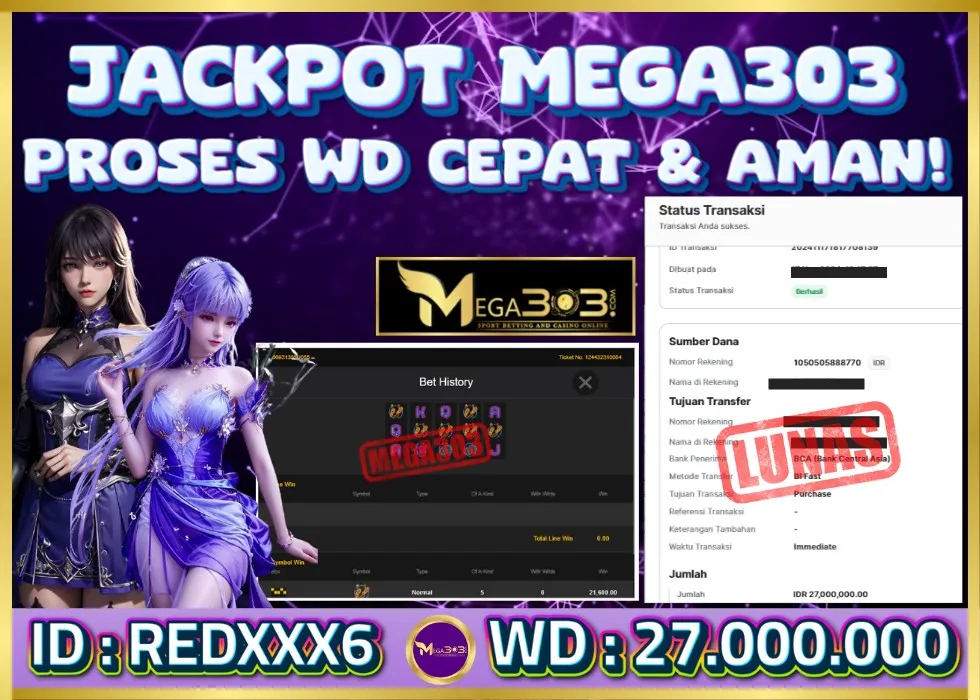MEGA303 JACKPOT Rp 27.000.000 - LUNAS!!!