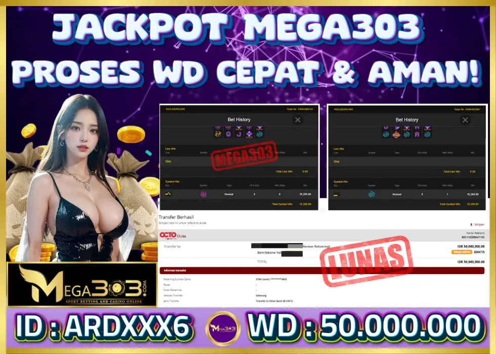 MEGA303 JACKPOT Rp 50.000.000 - LUNAS!!!
