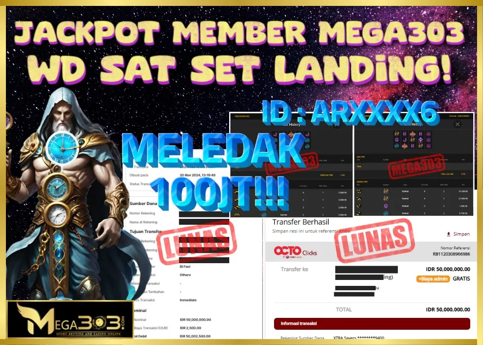 MEGA303 JACKPOT Rp 100.000.000 - LUNAS!!!