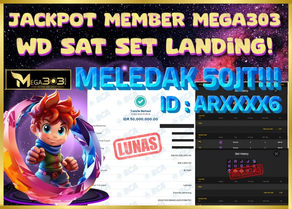 MEGA303 JACKPOT Rp 50.000.000 - LUNAS!!!