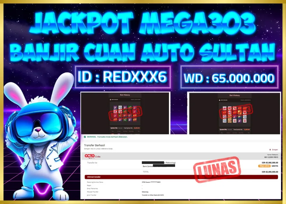 MEGA303 JACKPOT Rp 65.000.000 - LUNAS!!!