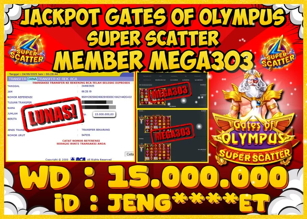 MEGA303 JACKPOT Rp 15.000.000 - LUNAS!!!